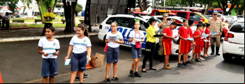 Crianas da FAMI participam de campanha que promove a educao no transito