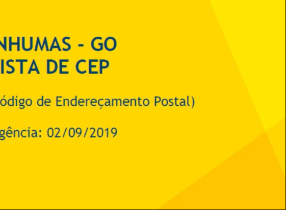 CEP de Inhumas - confira a relao de novos CEPs de Inhumas