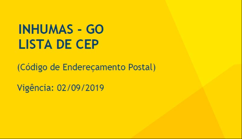 CEP de Inhumas - confira a relação de novos CEPs de Inhumas CEP de Inhumas - confira a relação de novos CEPs de Inhumas